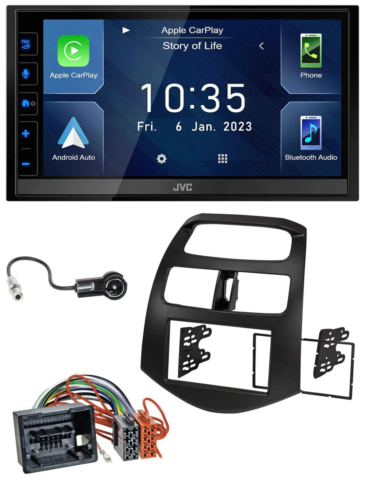 JVC DAB Bluetooth MP3 USB 2DIN Autoradio für Chevrolet Spark ab 2013