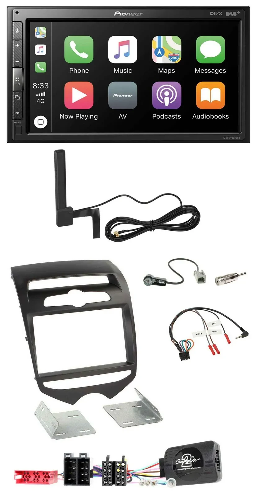 Pioneer USB 2DIN Bluetooth DAB Lenkrad Autoradio für Hyundai ix20 ab 2010 man. K