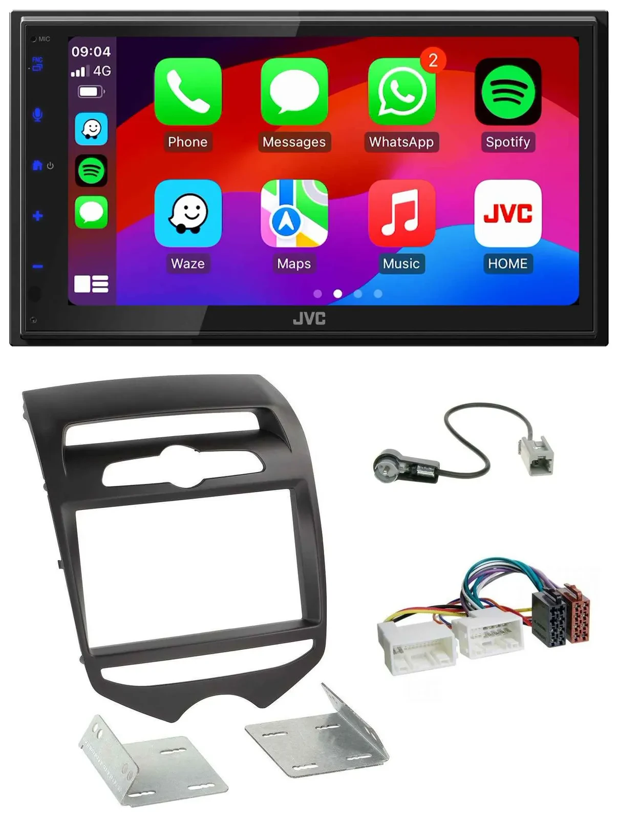 Автомагнитола для Hyundai ix20 (с 2010, ручной климат-контроль) JVC 2DIN Bluetooth DAB USB MP3