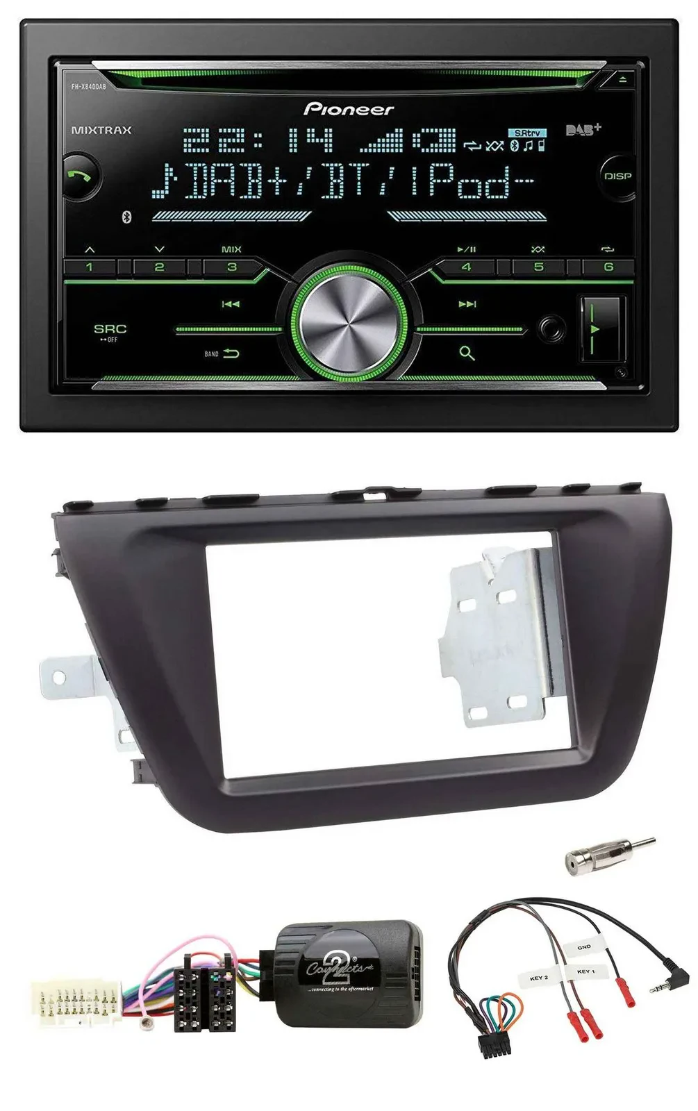 Pioneer Bluetooth Lenkrad DAB 2DIN USB CD Autoradio für Suzuki SX4 ab 2013