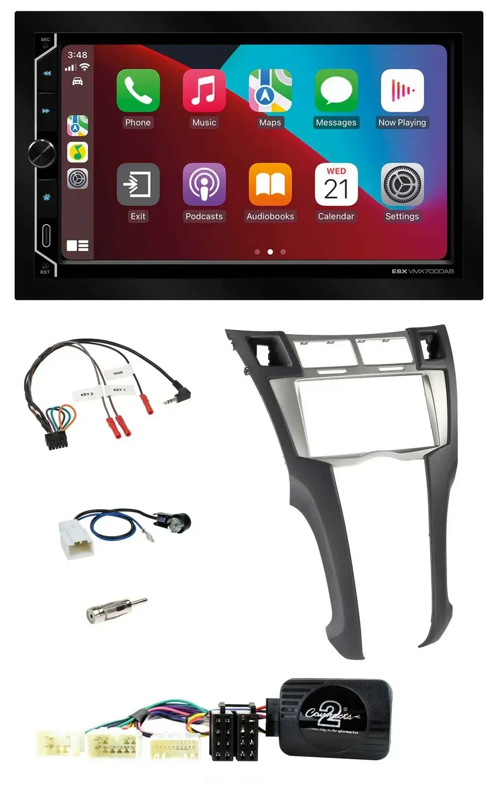 ESX 2DIN DAB USB Lenkrad Bluetooth Autoradio für Toyota Yaris 2006-2011