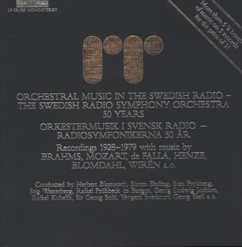Виниловая пластинка Swedish Radio Sympho - Swedish Radio Symphony Orchestra [New Vinyl LP]