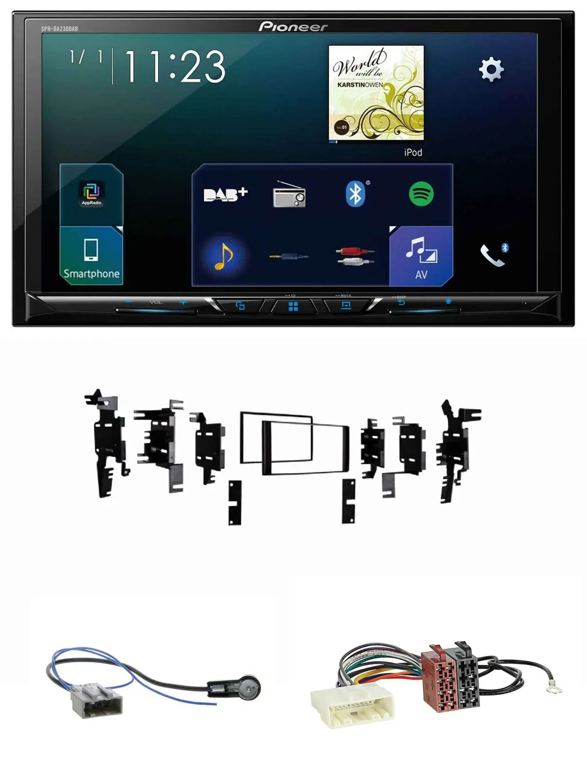 Pioneer MP3 Bluetooth USB 2DIN DAB Autoradio für Nissan Micra 2013-2017 schwarz