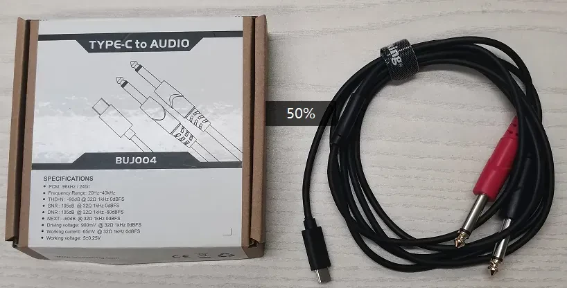 Коммутационный кабель Soundking BUJ004(1.5m) USB-C – 2 x 6.35 мм, 1.5 м