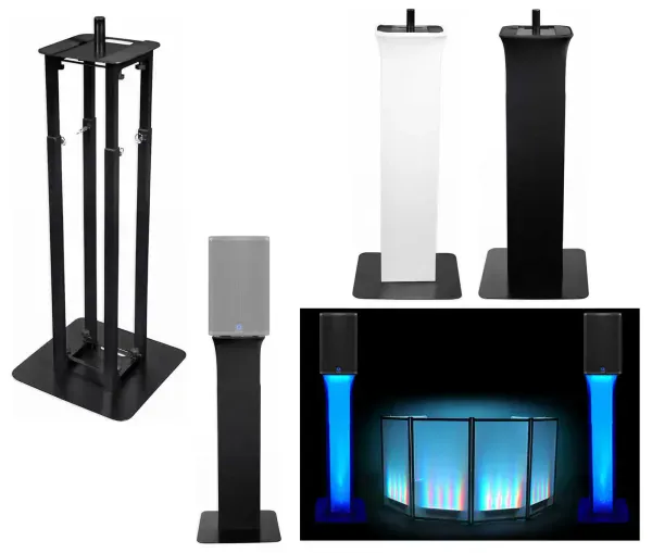 (1) Rockville Black Adjustable Totem Speaker Stand For Turbosound Milan M12