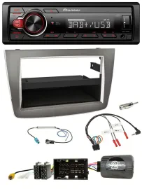 Автомагнитола для Alfa Romeo MiTo 2014–2018 Pioneer 1DIN DAB USB серебристая совместимая с кнопками на руле