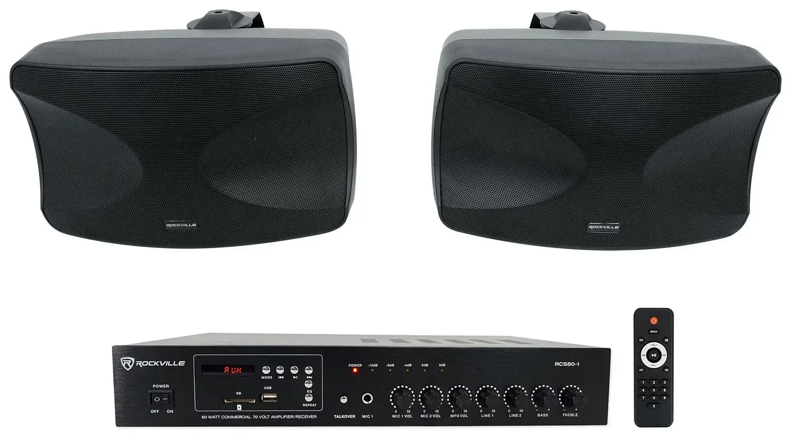 Настенная акустика Rockville WET-44 Pro Black с усилителем (пара)