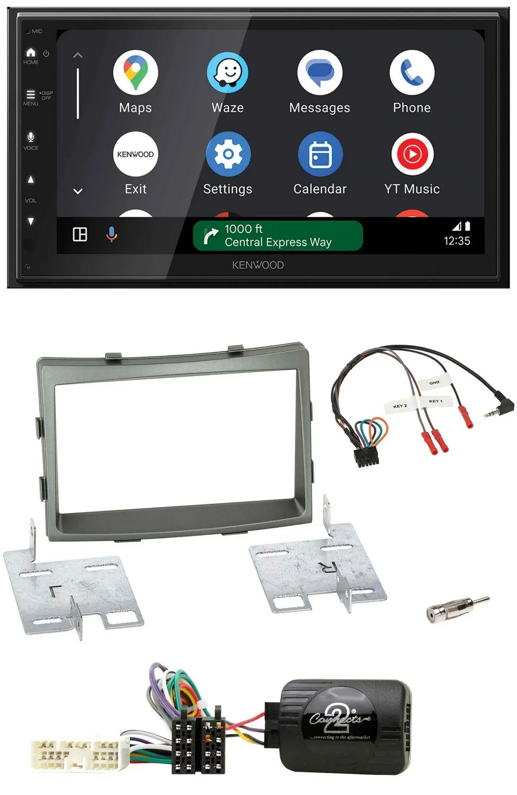 Kenwood DAB Bluetooth USB Lenkrad 2DIN Autoradio für SSangYong Rodius ab 2013