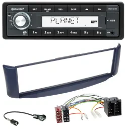 Continental USB MP3 AUX 1DIN Autoradio für Smart ForTwo 450 blau ohne Metallscha