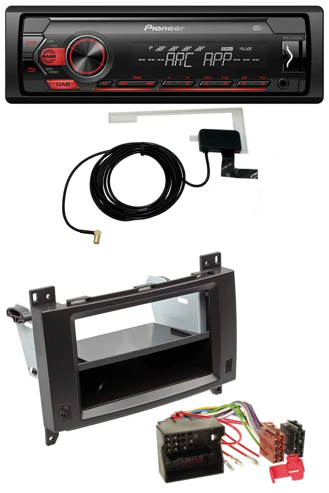 Pioneer 1DIN USB DAB MP3 AUX Autoradio für Mercedes A- B-Klasse Vito Profiversio