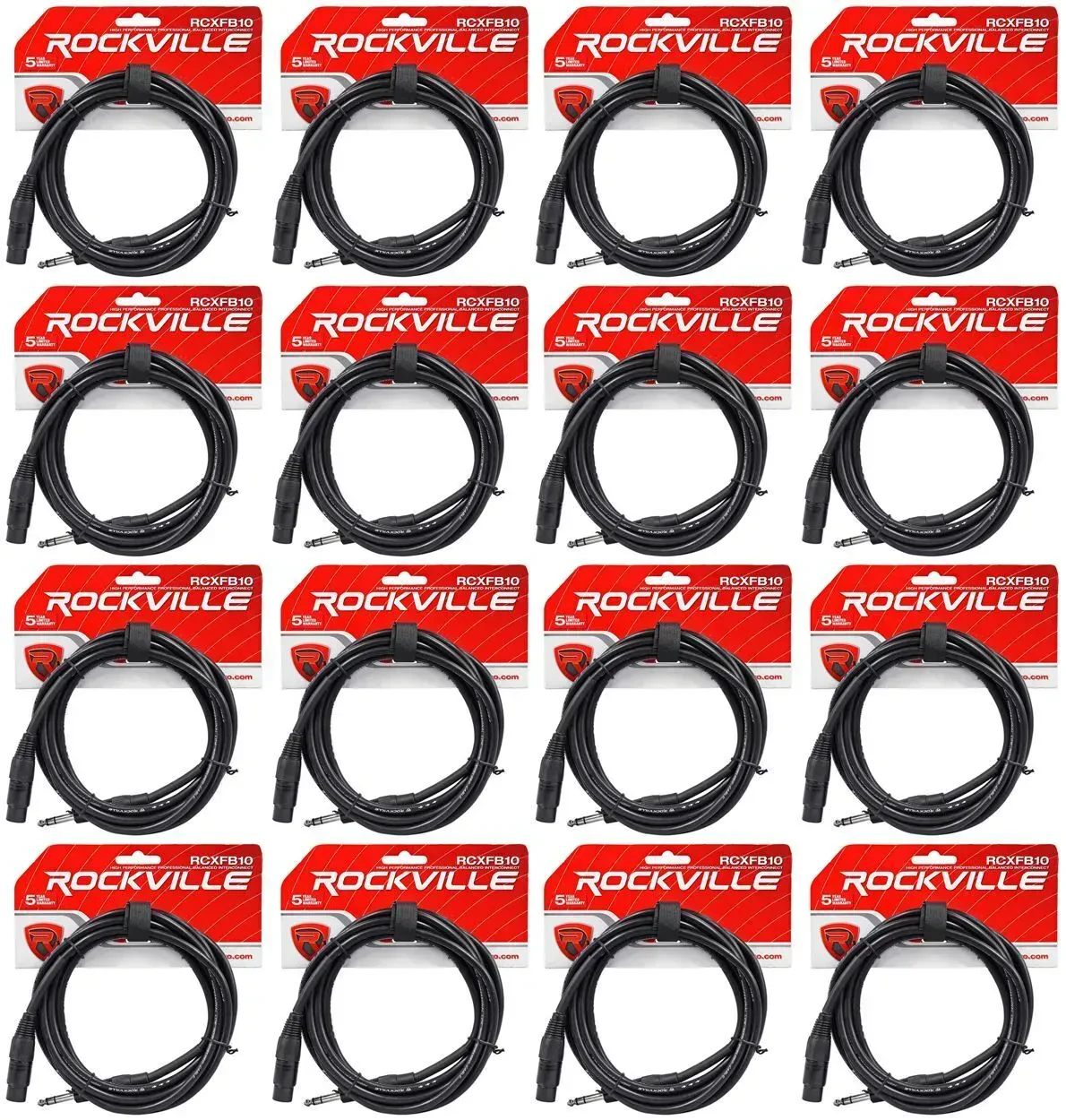 Коммутационный кабель Rockville RCXFB10B Black 3 м (16 штук)