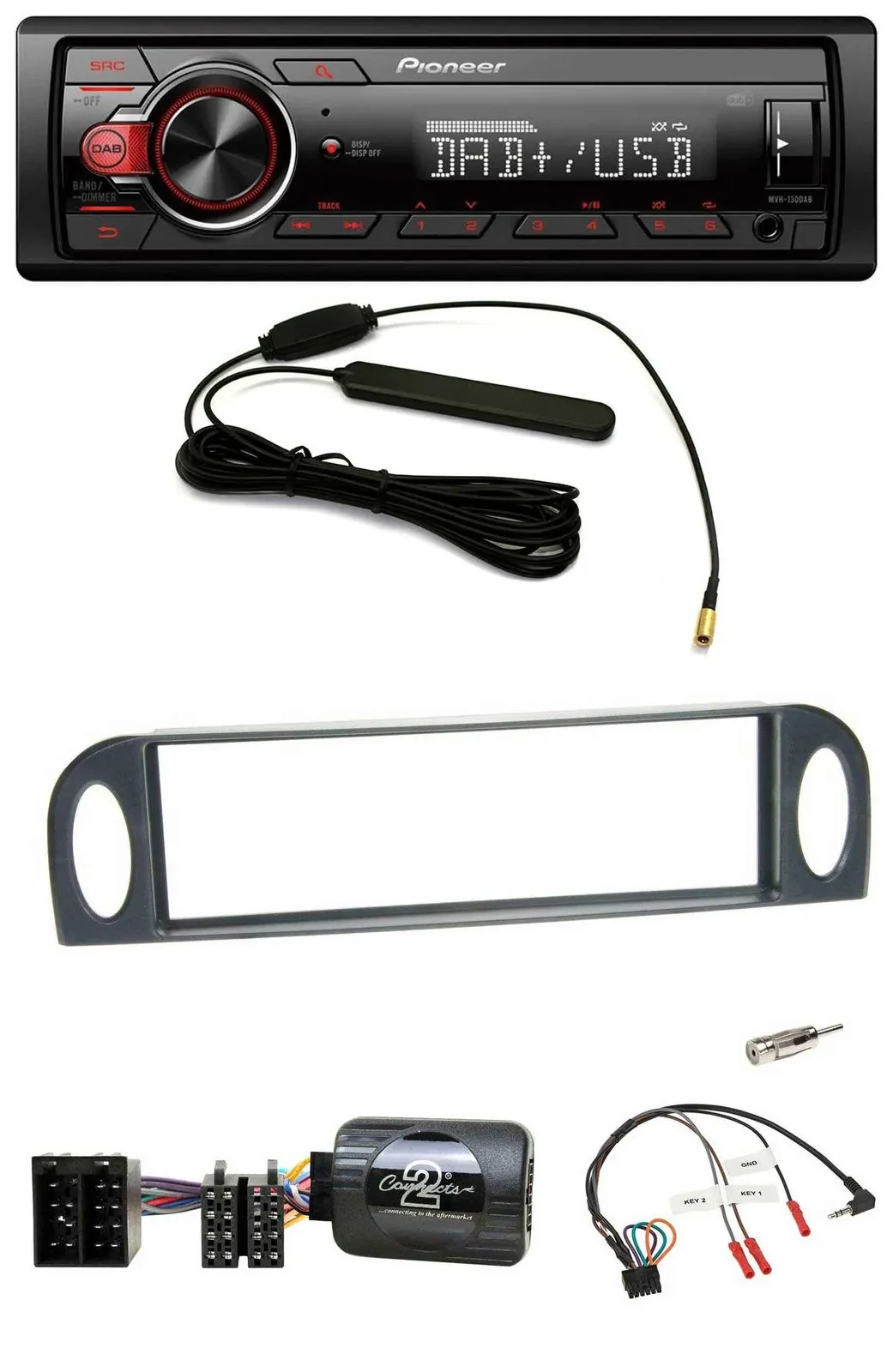 Pioneer MP3 DAB 1DIN Lenkrad USB Autoradio für Citroen C5 2001-2005