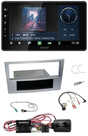 Kenwood Lenkrad Bluetooth USB DAB Autoradio für Opel Corsa D matt-chrom 09-14