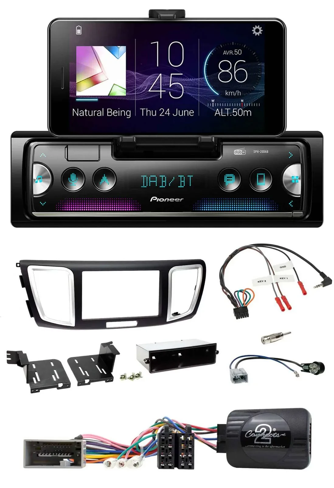 Автомагнитола для Honda Accord 2013–2015 Pioneer USB, Bluetooth, DAB, поддержка кнопок на руле