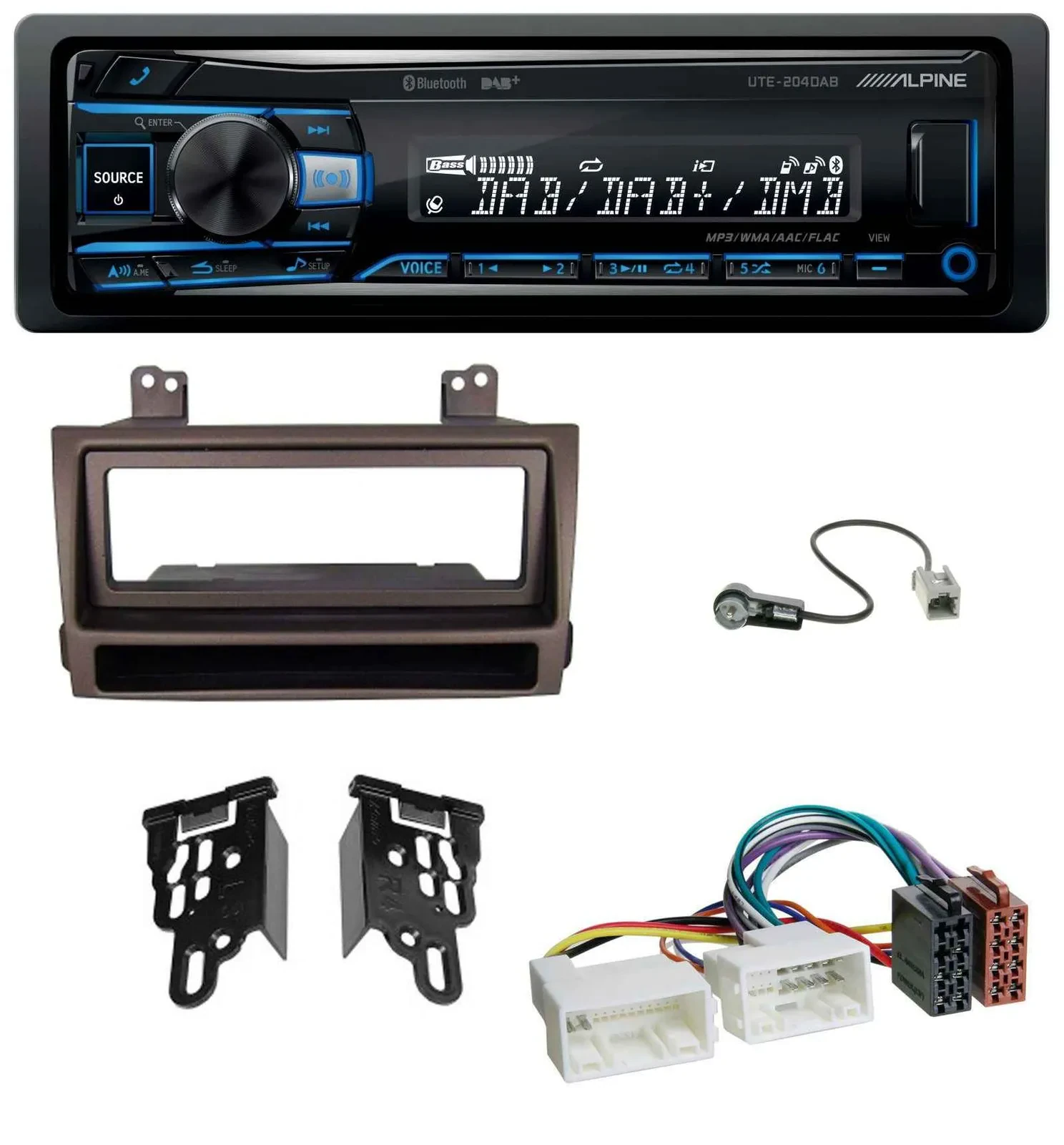 Автомагнитола для Hyundai Sonata (с 2009) Alpine USB, Bluetooth, DAB, MP3, тёмно-коричневый