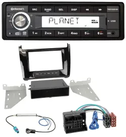 Continental USB 1DIN AUX DAB MP3 Autoradio für VW Polo (ab 14) - piano-schwarz