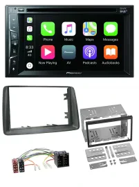 Pioneer MP3 USB DVD Bluetooth DAB 2DIN Autoradio für Fiat Panda 2003-2012 grau