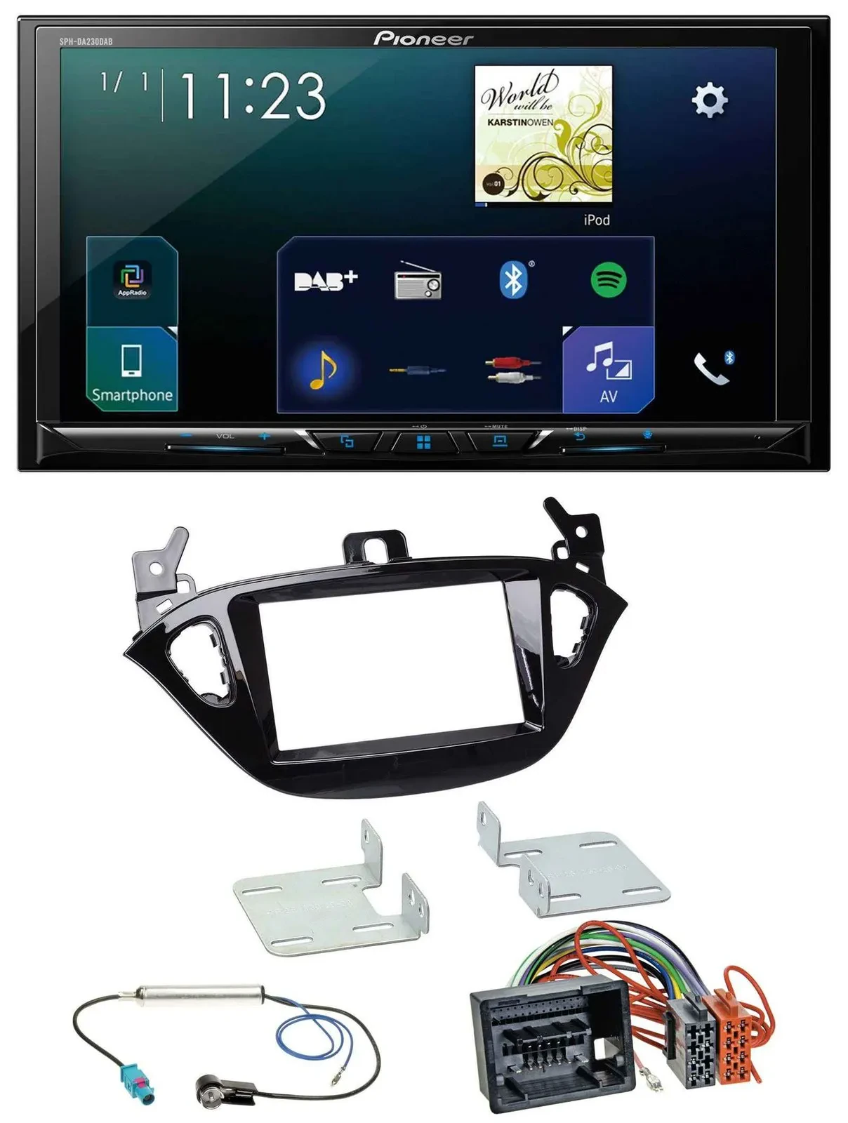 Автомагнитола для Opel Adam (с 2013), Corsa E (с 2015) Pioneer 2-DIN, DAB, Bluetooth, USB, MP3