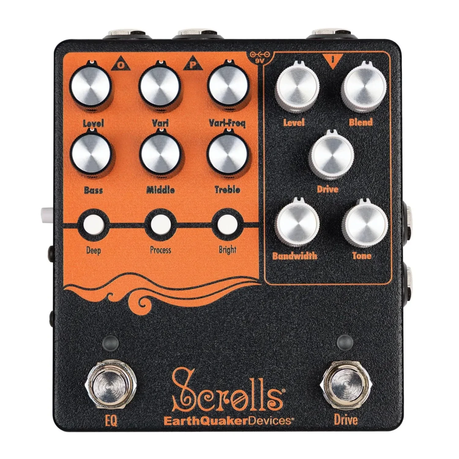 Педаль предусилителя для бас-гитары EarthQuaker Devices Scrolls моно, 9V