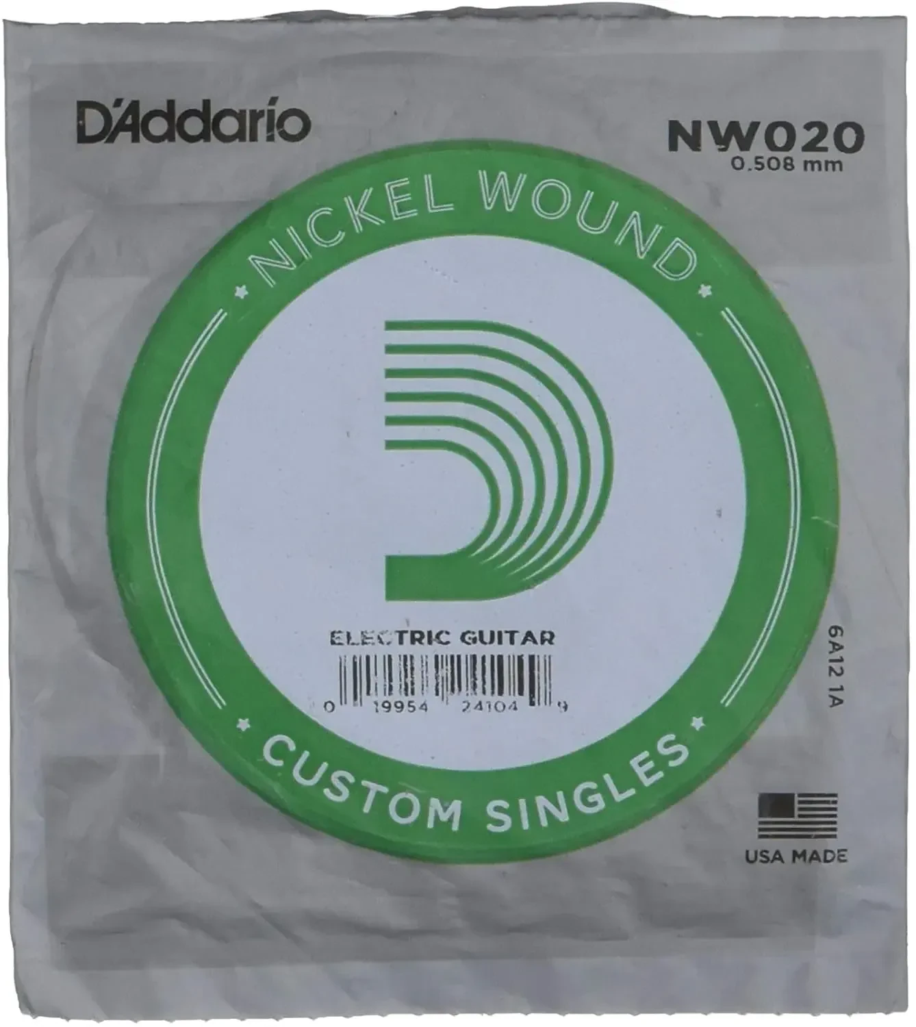 Струна для электрогитары D'Addario NW020 XL Nickel Wound Singles, сталь никелированная, калибр 20