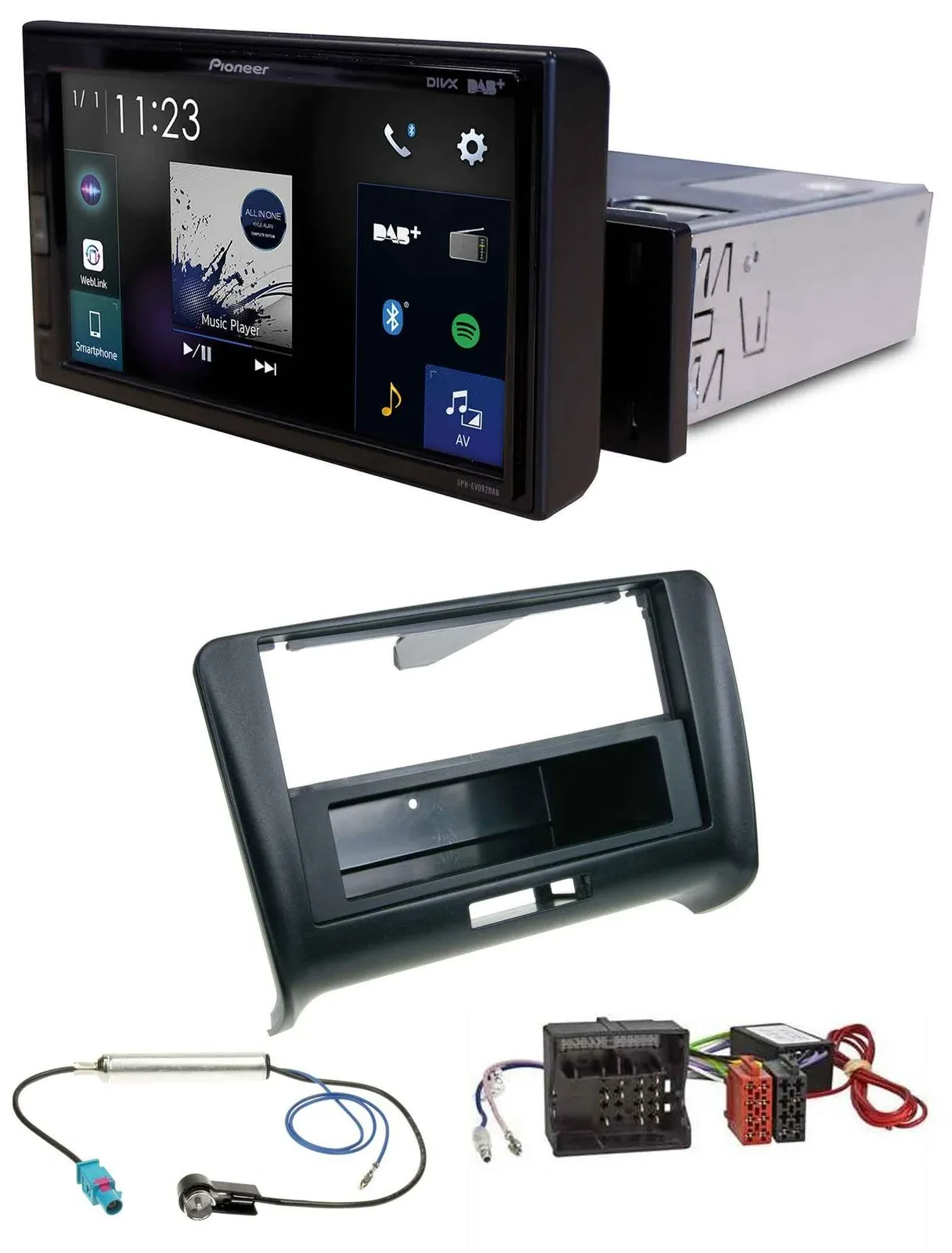 Pioneer DAB MP3 Bluetooth USB Autoradio für Audi TT 06-14 Aktivsystem Quadlock
