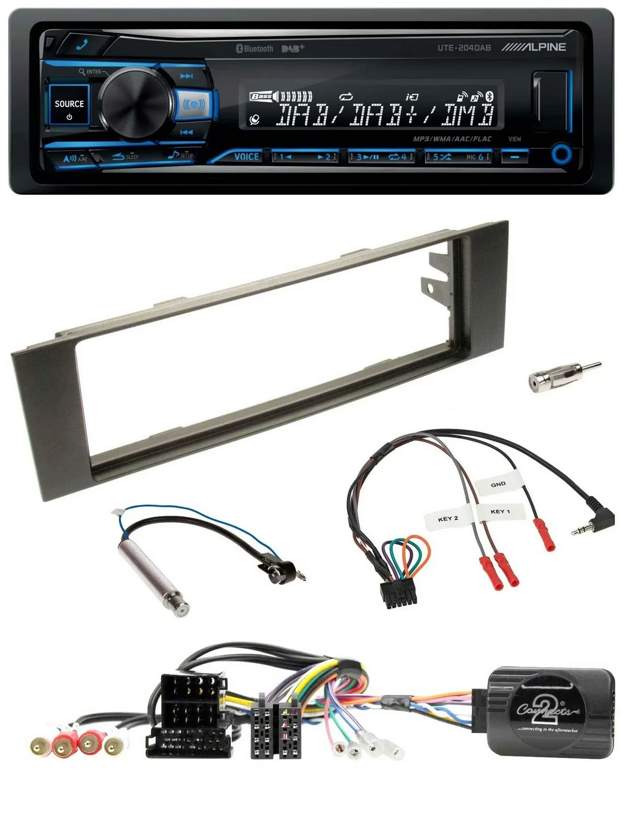 Alpine USB Bluetooth DAB Lenkrad Autoradio für Audi A3 (2003-2006)