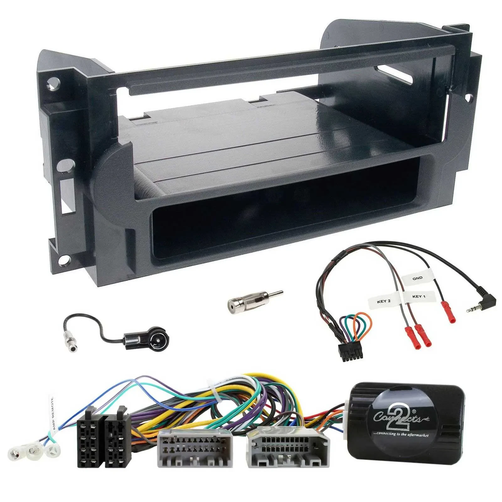 Einbauset mit Lenkradadapter DIN Autoradio für Dodge / Jeep