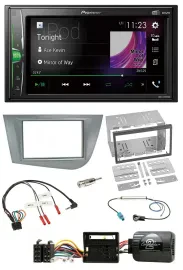 Автомагнитола для Seat Leon (2005–2012) Pioneer 2DIN, DAB, USB, Bluetooth, серебристая
