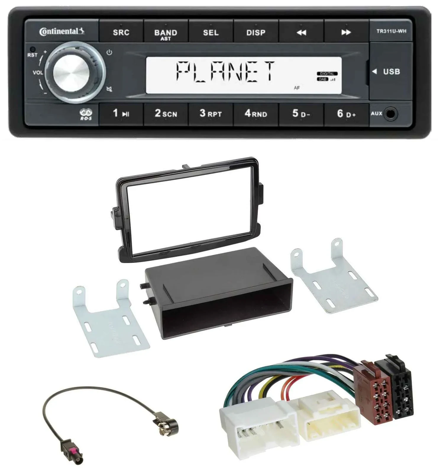 Автомагнитола Continental 1-DIN USB MP3 AUX для Dacia Lodgy/Sandero/Opel Vivaro