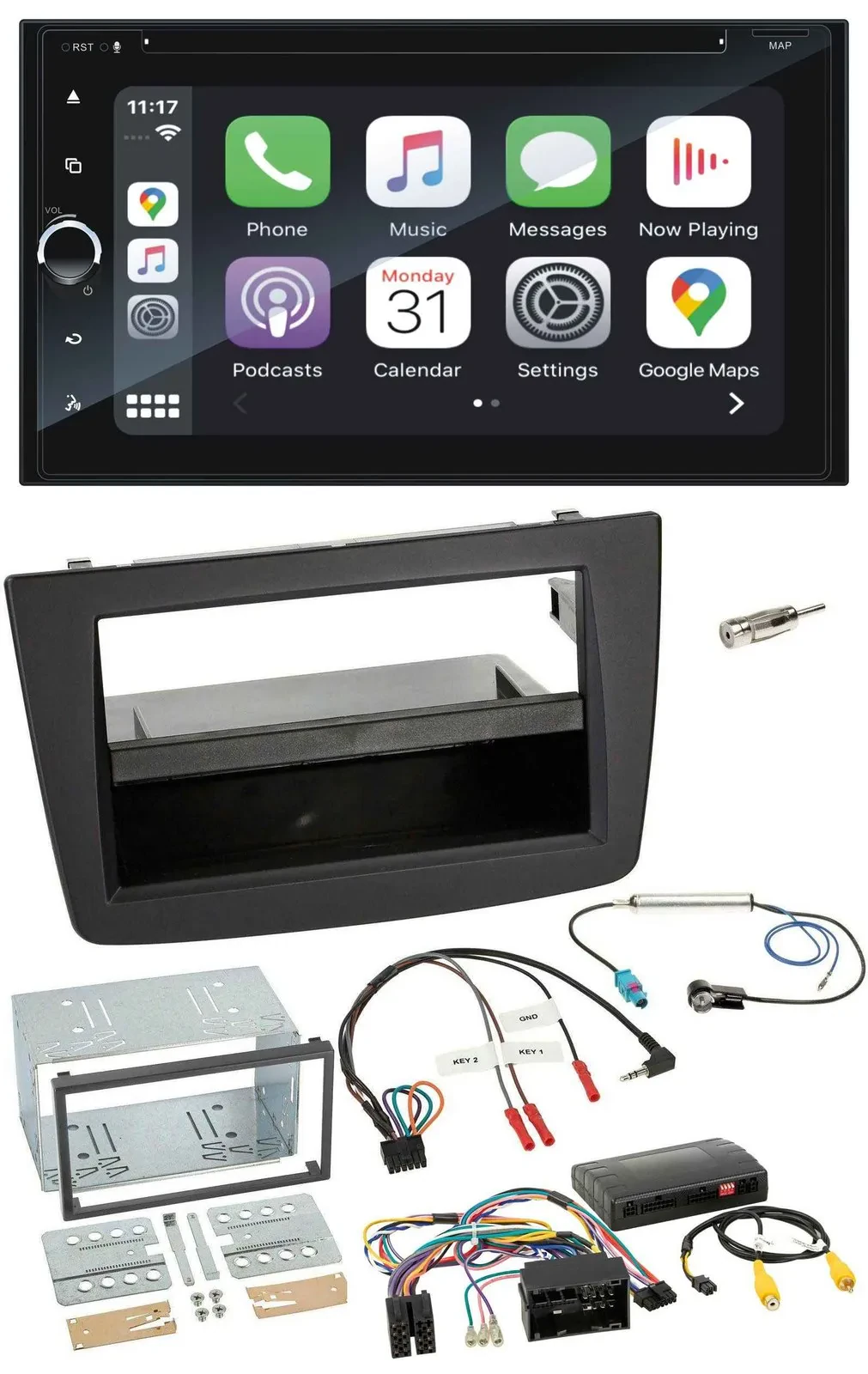Blaupunkt 2DIN Bluetooth DAB USB DVD Lenkrad Autoradio für Alfa Romeo Mito 14-18