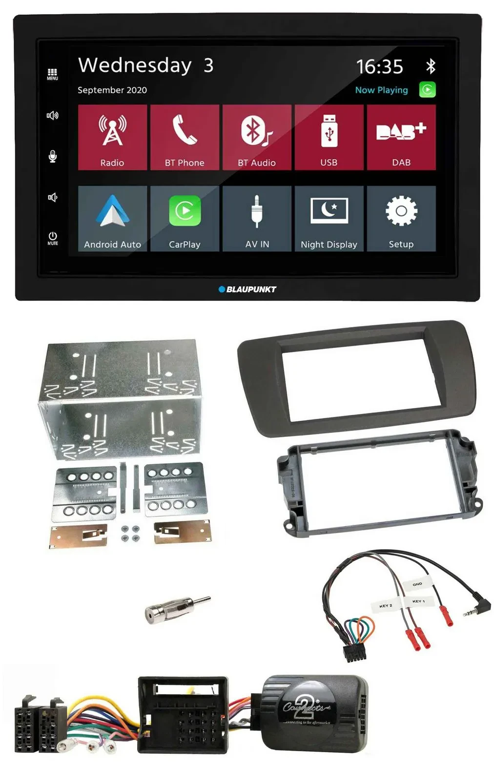 Blaupunkt DAB Bluetooth USB Lenkrad 2DIN Autoradio für Seat Ibiza ab 08 tuam-gre
