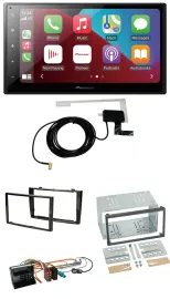 Pioneer USB Bluetooth DAB MP3 2DIN Autoradio für Peugeot 308 2007-09 schwarz