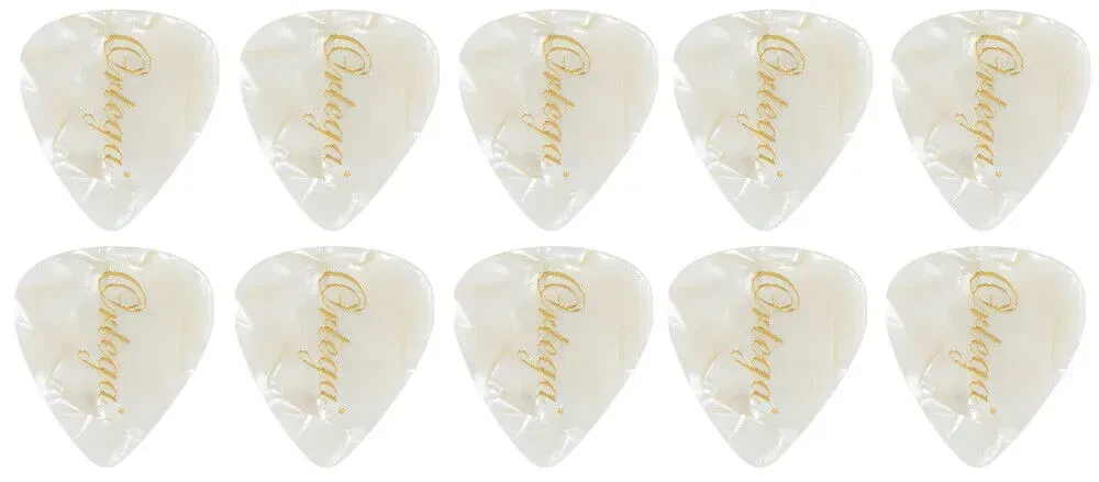 Медиаторы Ortega OGP-WP-T10 Celloluid Thin White Pearl (10 штук)