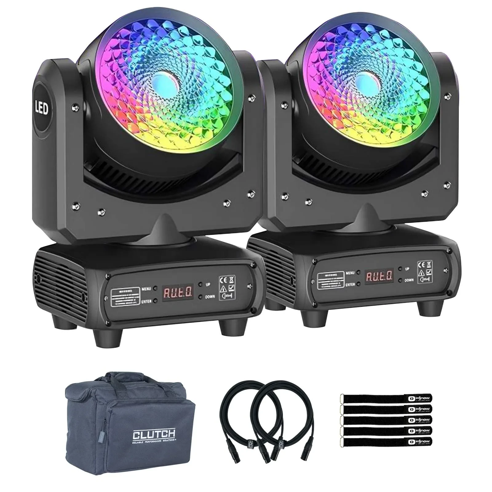 SKY-WASH 150W RGBW LED DMX Moving Head Motion Wash Light Fixtures w Bags