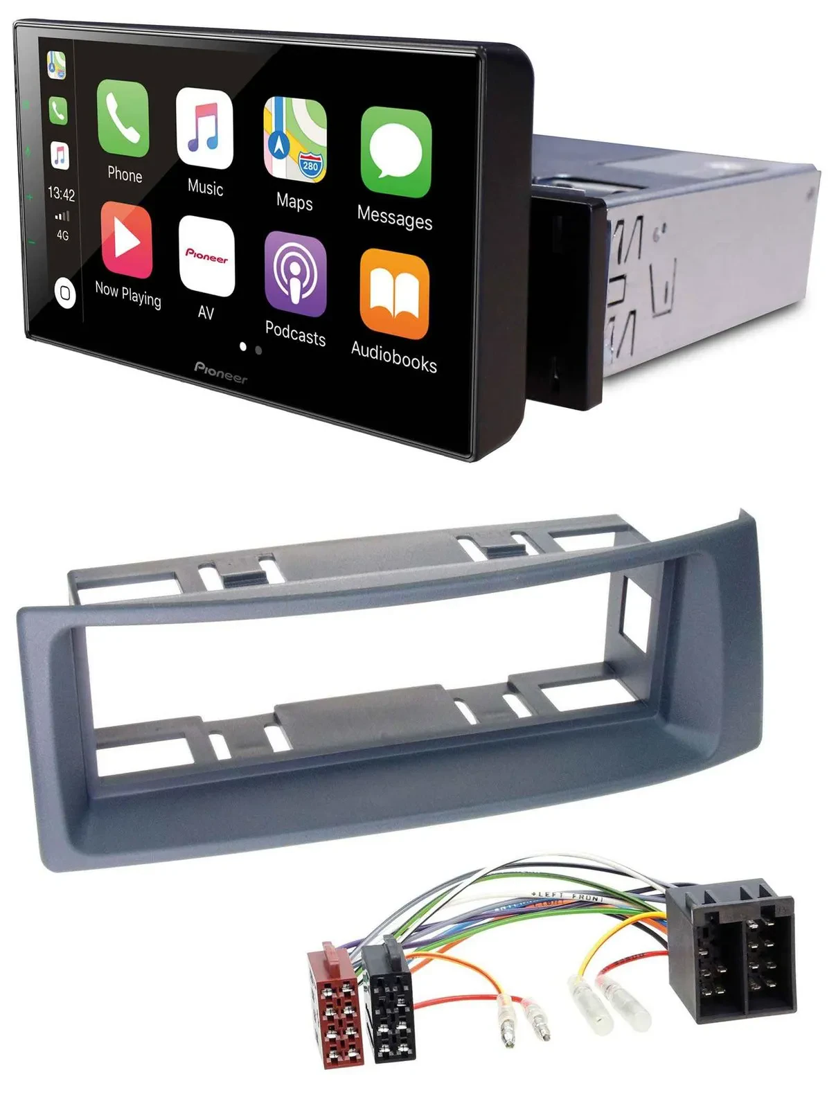 Автомагнитола Pioneer Bluetooth, MP3, DAB, USB для Renault Scenic/Megane до 2003, серый