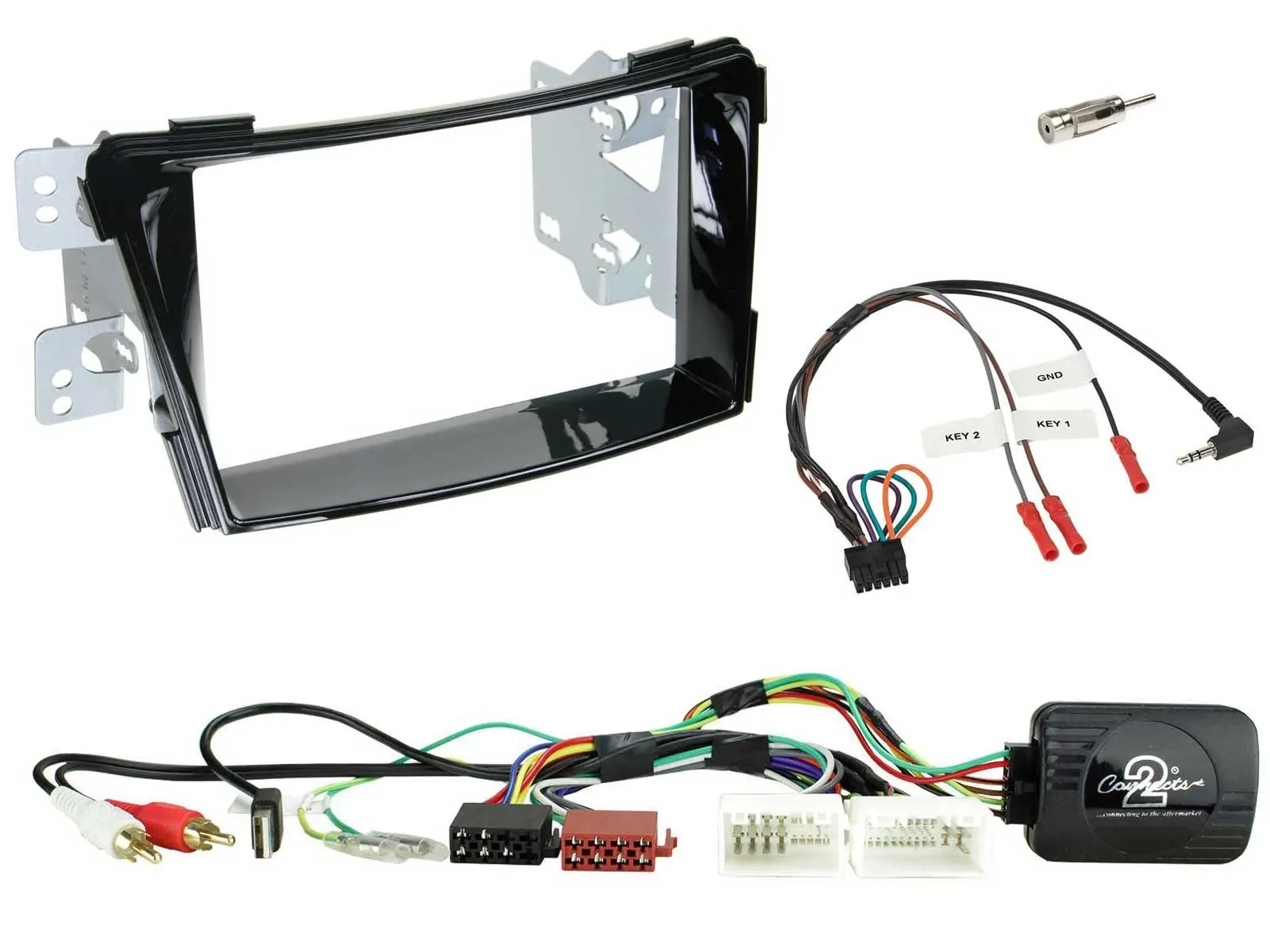 Radioset Lenkradadapter Doppel DIN Autoradio für Hyundai i40 11-19 USB AUX Klavi