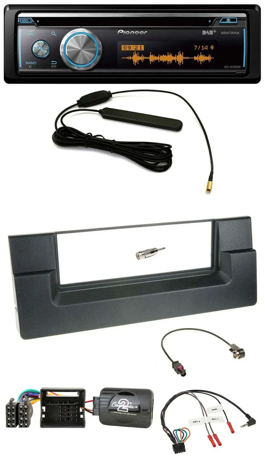 Pioneer CD USB Bluetooth DAB Lenkrad Autoradio für BMW 5er E39 2001-2004 Quadloc