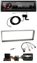 Автомагнитола для Alfa Romeo 156 Pioneer 1-DIN, MP3, DAB, USB, серебристая, поддержка управления на руле