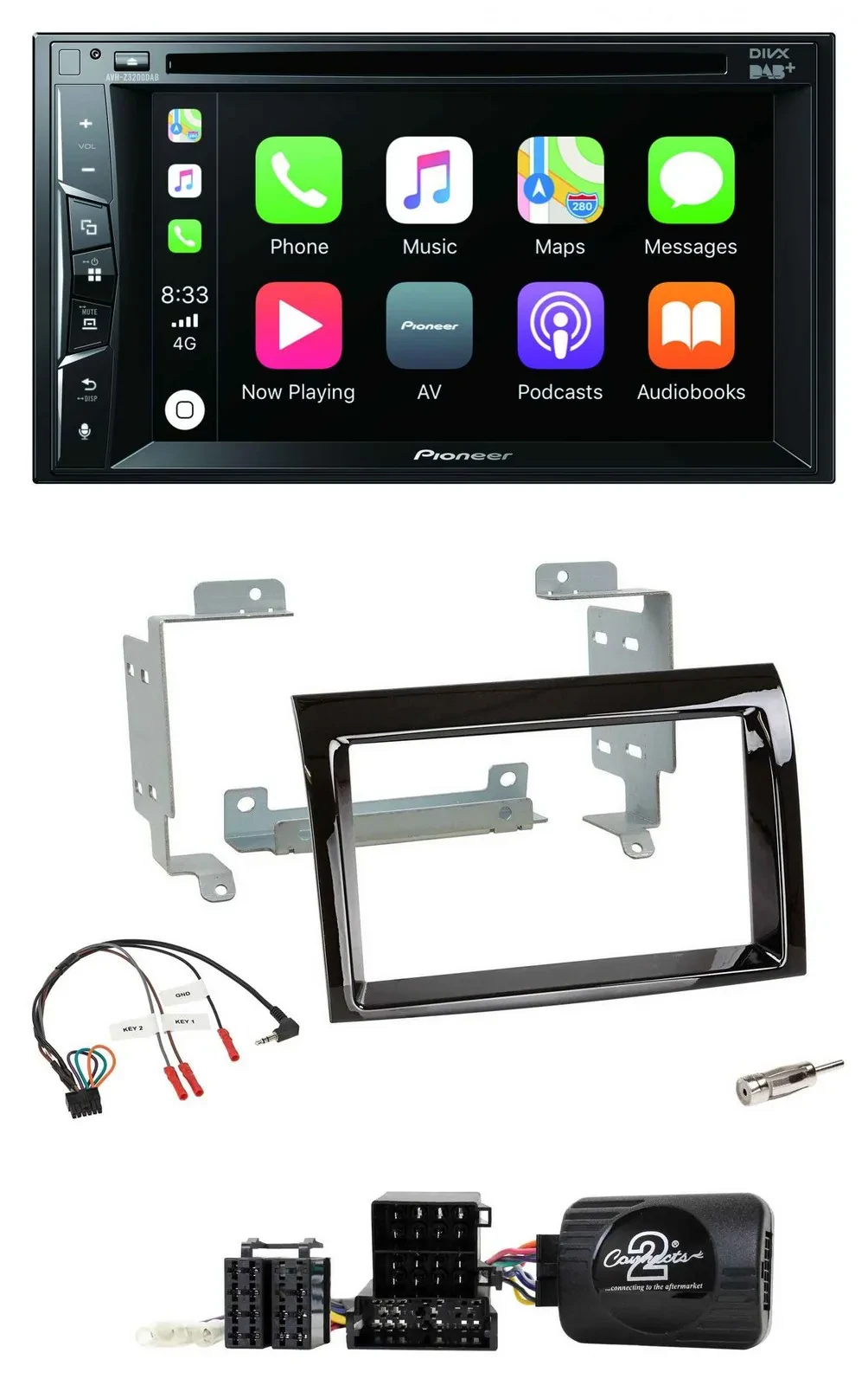Pioneer Lenkrad USB DVD Bluetooth DAB 2DIN Autoradio für Fiat Ducato 2006-2008 p