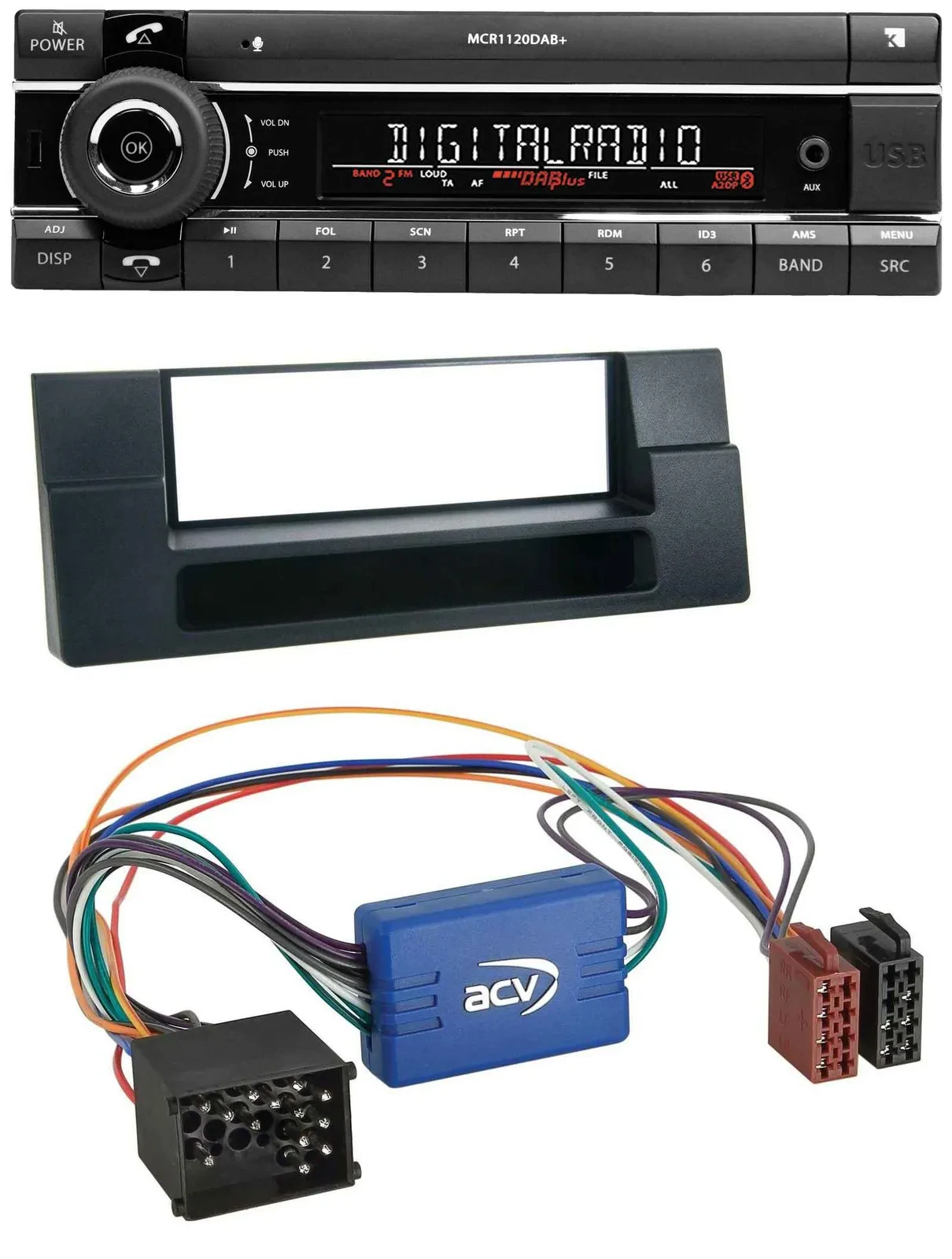 Автомагнитола Kienzle Bluetooth USB DAB MP3 для BMW 5 (E39), X5 (E53)