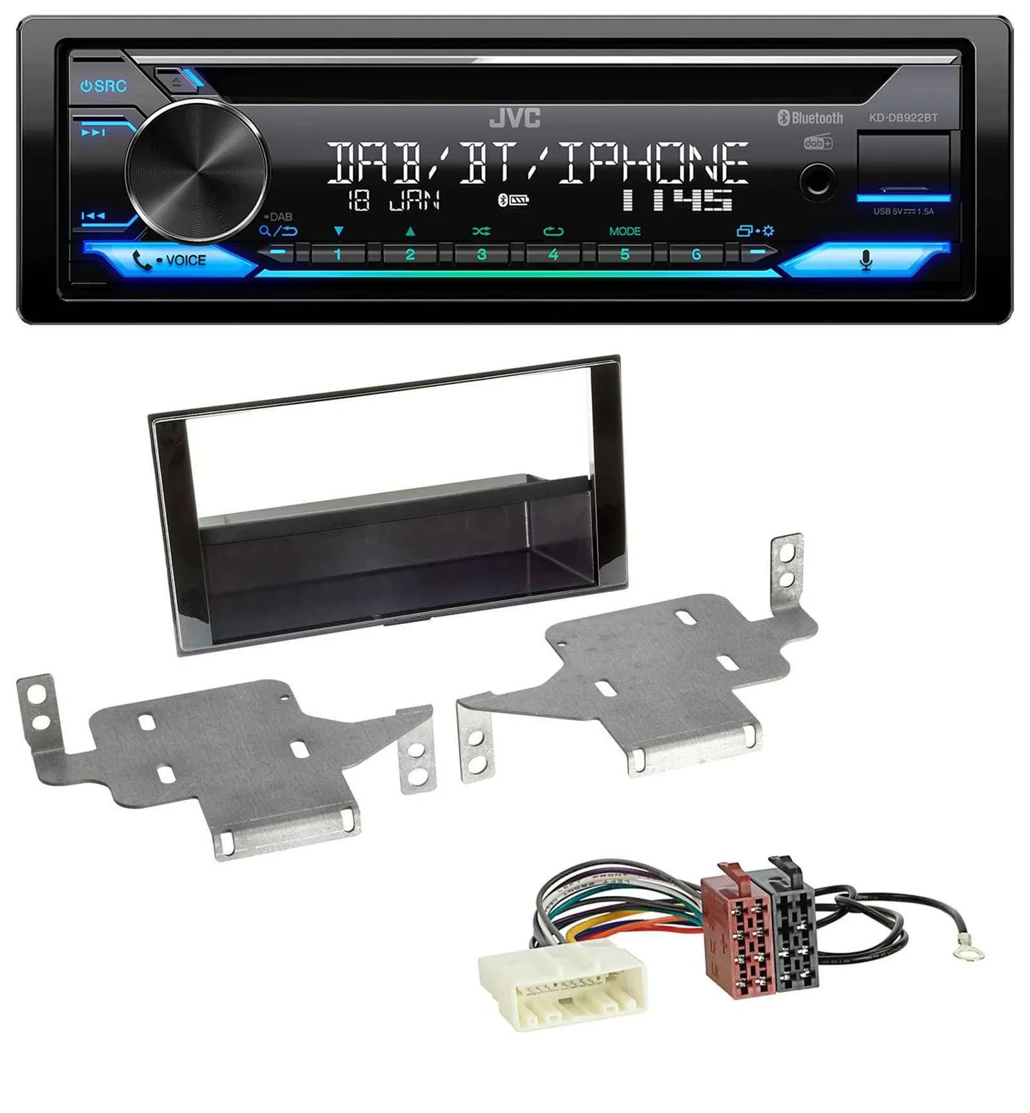 Автомагнитола для Nissan Juke (с 2014) JVC Bluetooth MP3 USB DAB CD