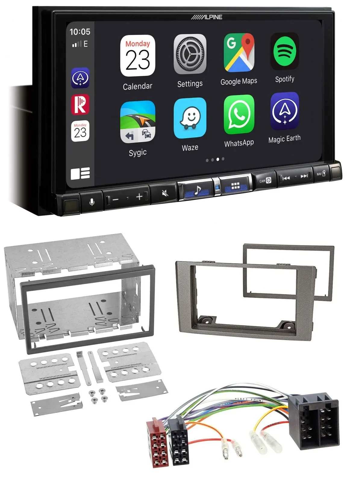 Alpine 2DIN DAB USB MP3 Bluetooth Autoradio für Iveco Daily 2006-2014 silber