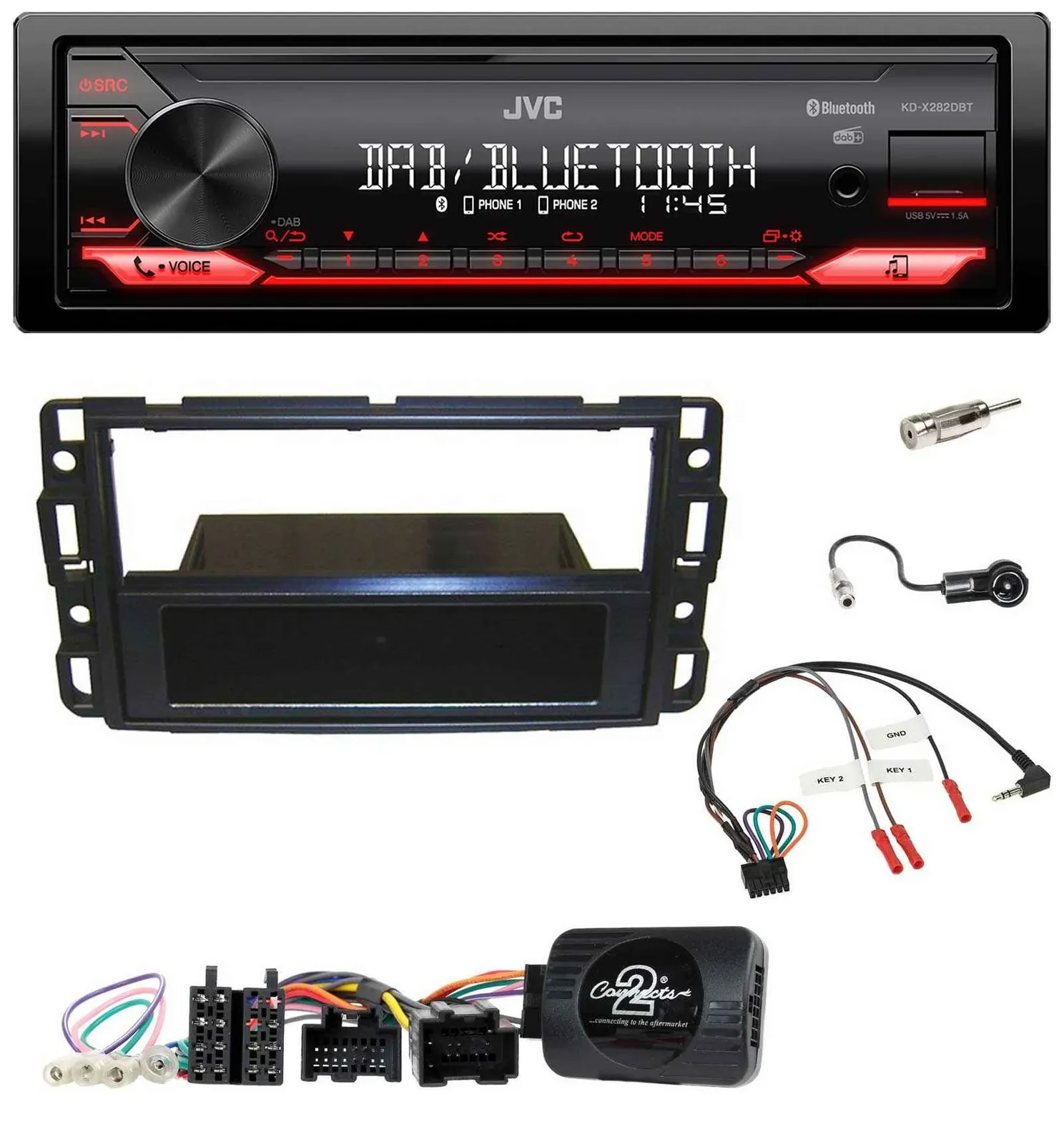 JVC Bluetooth USB DAB Lenkrad Autoradio für Cadillac BLS YSCF 2006-2010