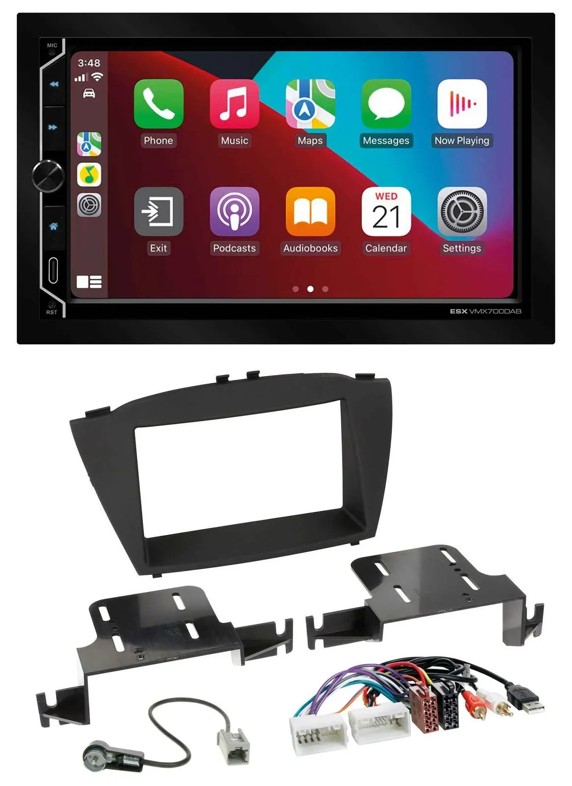 ESX 2DIN DAB USB MP3 Bluetooth Autoradio für Hyundai ix35 ab 13 AUX USB