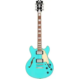 Электрогитара полуакустическая D'Angelico Premier Mini DC Semi-Hollow Surf Green