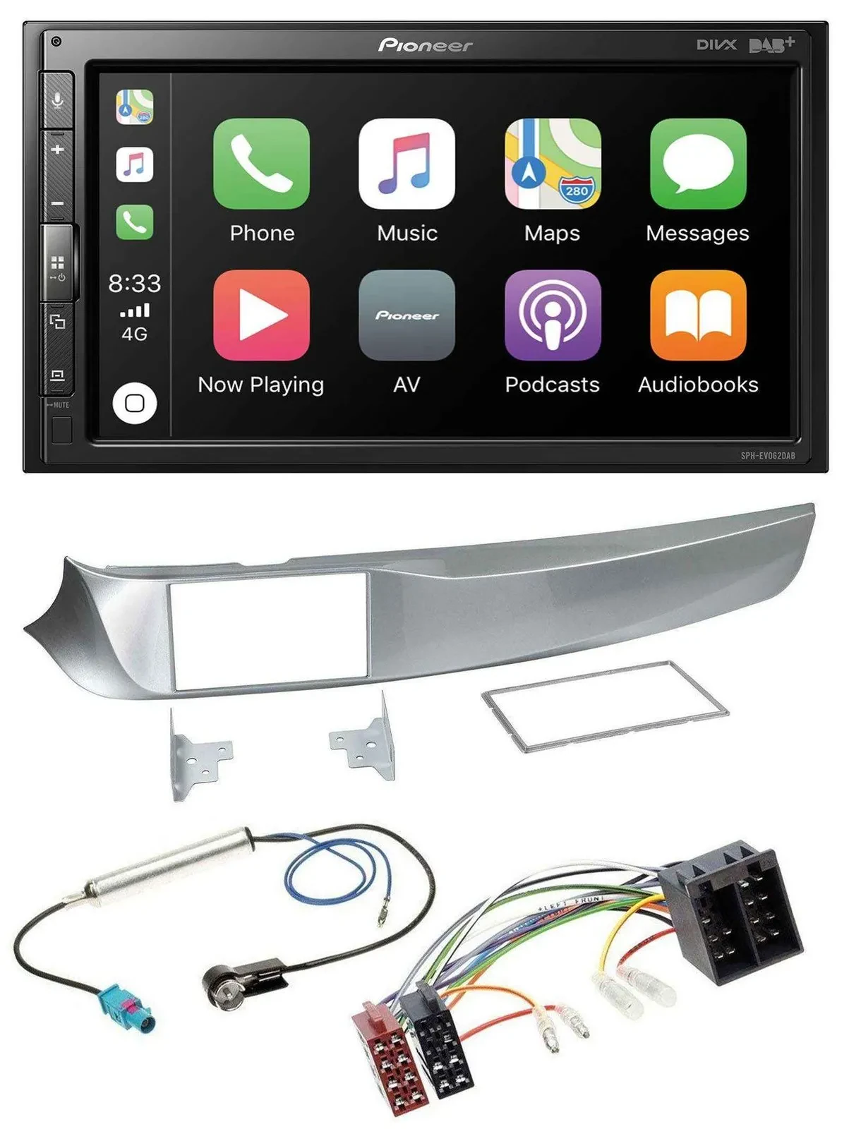 Автомагнитола для Alfa Romeo Giulietta (05/2010–10/2013) Pioneer 2DIN, DAB, Bluetooth, USB, MP3
