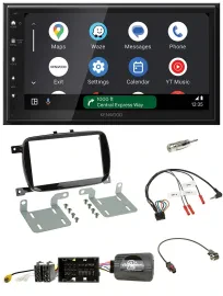 Kenwood DAB Bluetooth USB Lenkrad 2DIN Autoradio für 500 X ab 2016 Facelift Pian