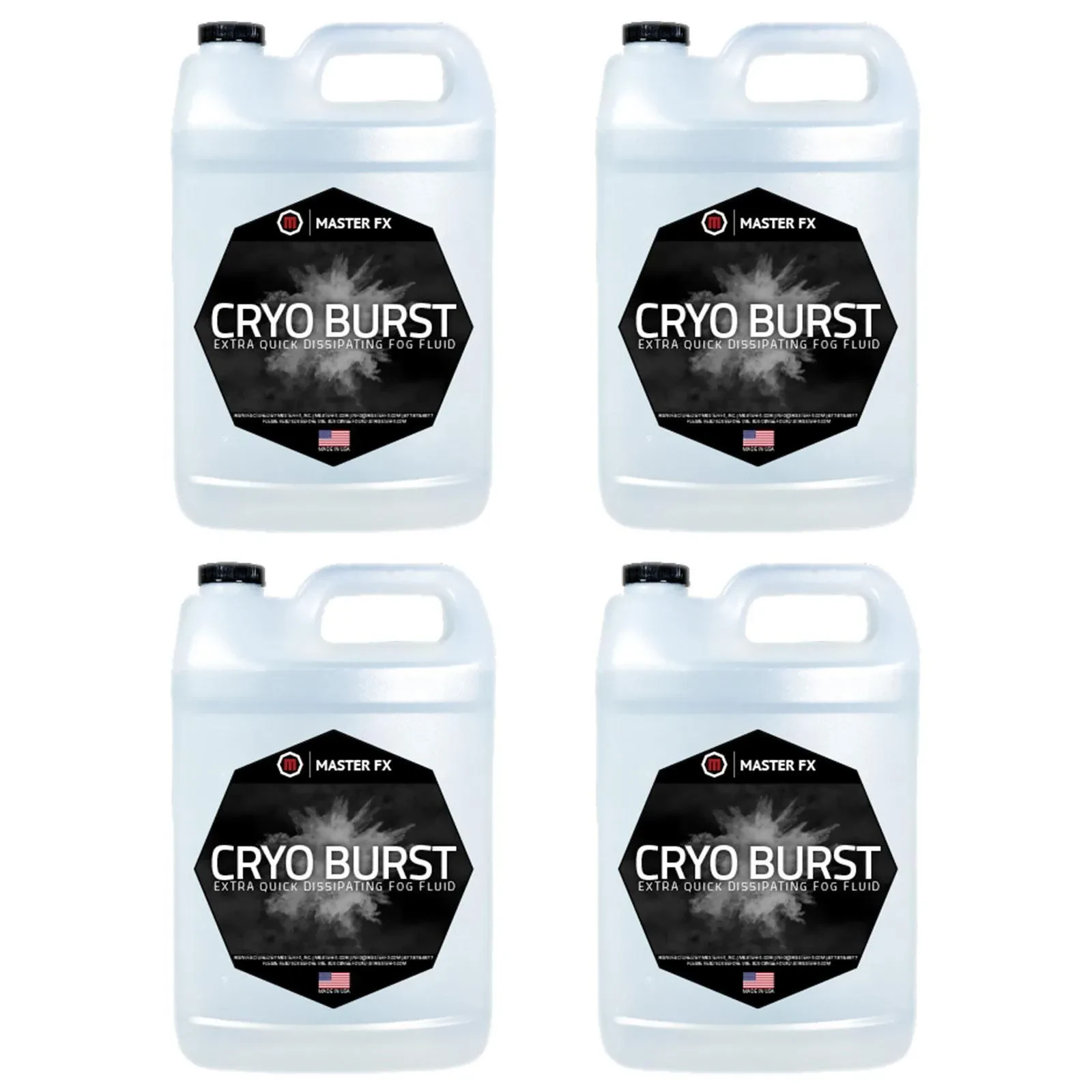 Master Fog Cryo Burst Fast Dissipating Fog/Smoke Machine Fluid/Juice Gallon 4 Pk