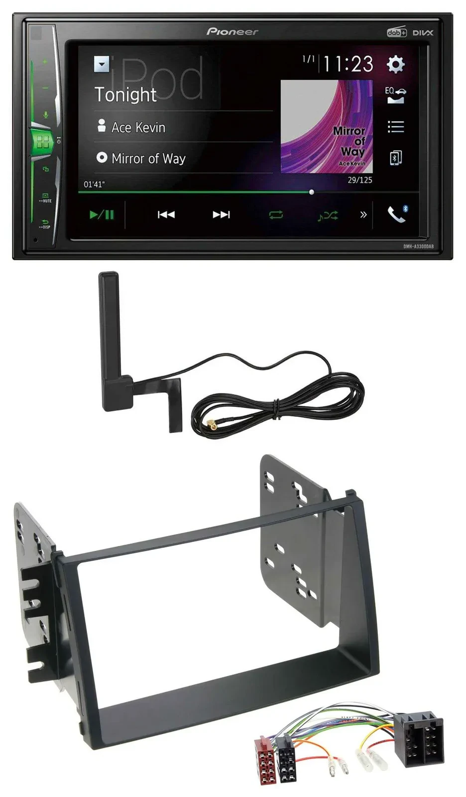 Pioneer MP3 DAB AUX 2DIN Bluetooth Autoradio für Kia Soul (AM, 2008-2011)