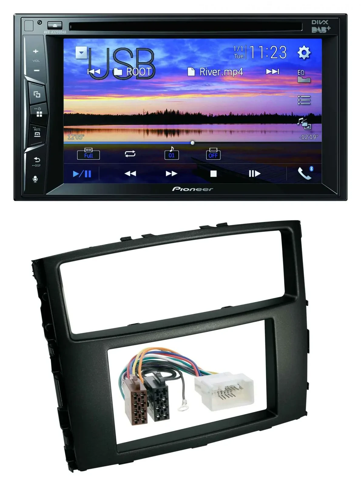 Pioneer Bluetooth 2DIN USB DVD DAB MP3 Autoradio für Mitsubishi Pajero 2006-2014